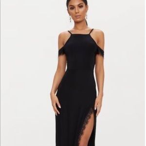 Black slit maxi dress